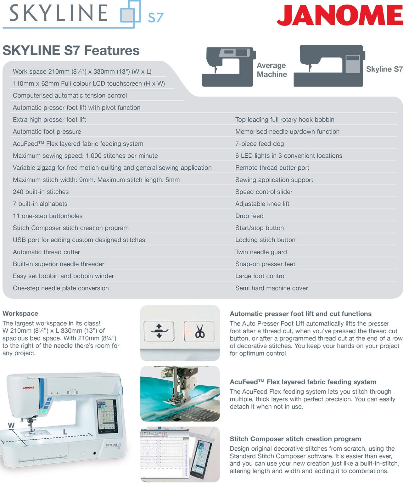 Janome Skyline S7 Brochure