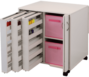 HORN FURNITURE - MODULAR PULL OUT THREAD HOLDER CABINET WHITE